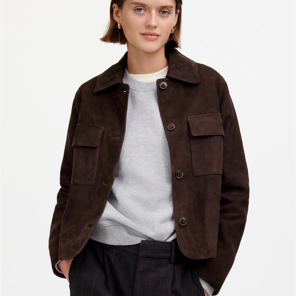 Madewell Stitched-Collar Shirt-Jacket in Suede